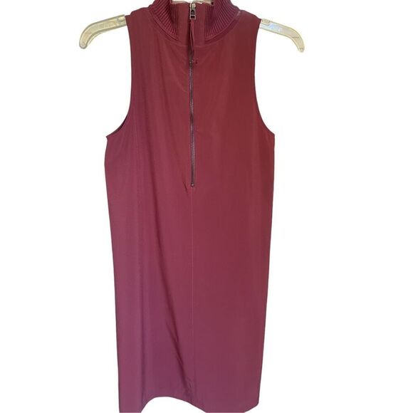 Athleta Women’s Initiative Zipper Mock Neck Sleeveless Sun Dress Maroon XS - Picture 7 of 13